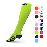 Compression Socks for Men Women Nurses Runners 20-30 mmHG (high) - Medical Stocking Maternity Travel - Best Performance Recovery Circulation Stamina - (Neon,L)