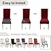 Smiry Velvet Stretch Dining Room Chair Covers Set of 4, Soft Removable Washable Chair Slipcovers Kitchen Parsons Chair Protector, Wine Red