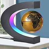 Magnetic Levitation Floating Globe with LED Light, Office Decor, Levitating Globes Desk Decor, Holiday Gifts for Men | Father | Husband | Boyfriend | Kids | Boss, Xmas Gifts(Golden)
