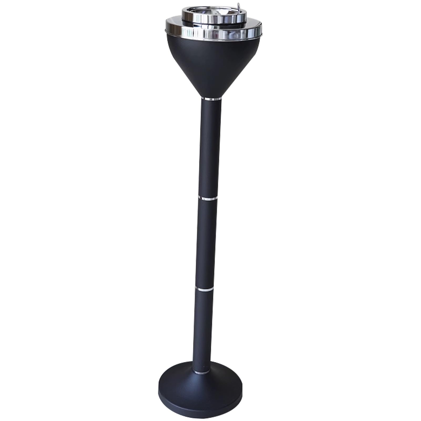 IUokLU Outdoor Standing Ashtray with Lid,Cigarette Butt Disposal Receptacle,Smokers Trash Can for Patio,Office,Living Room（Matte Black-80.5CM）