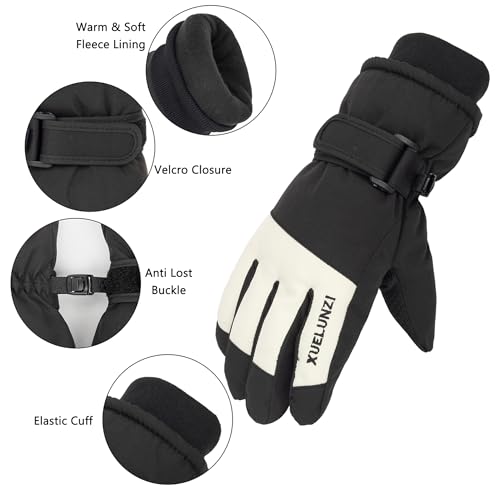 Image of Kids Ski Gloves Winter Warm Glove Outdoor Thermal Snow Finger Mittens for Boys Girls 5-10 Years