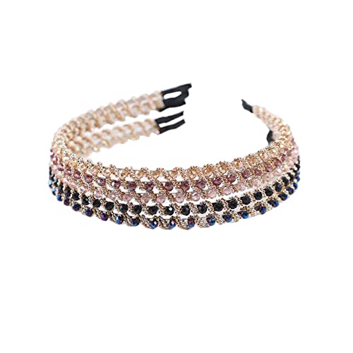 5 Stücke Kristall Seite Haarreife, Kristall Strass Stirnbänder, Buntes Kristall Strass Stirnband, Haare zu Schmücken, für Hochzeitsfeiern, Geburtstagsfeiern Cover