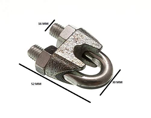 500 x Wire Rope Cable Grip CLAMP U Bolt FIXINGS M6 BZP Rust Proof Steel