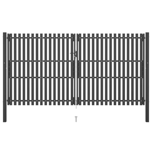vidaXL Gartentor aus Stahl 400 x 200 cm Anthrazit