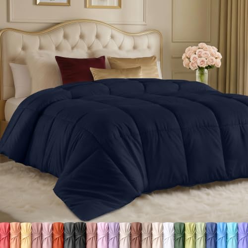 Image of Utopia Bedding Duvet Insert, Comforter King Size 90 x 102 Inches, Navy