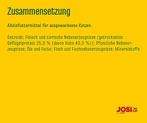 JosiCat Crunchy Chicken (1 x 1,9 kg) | Adult | Premium Trockenfutter für Katzen | mit zartem Hühnchen & wertvollen Fettsäuren | Powered by JOSERA | Katzenfutter | Alleinfuttermittel | 1er Pack