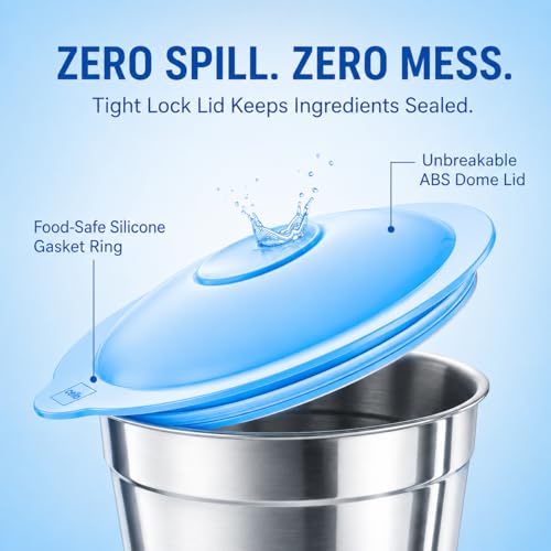 Image of CELLO Stainless Steel Chutney Jar 400ml for Mixer Grinder | Leak-Proof Lid | Food-Grade SS Body | 4 Teeth Compatible | Heavy Duty Grinding Jar for Chutney, Masala & Spices (Sky Blue)