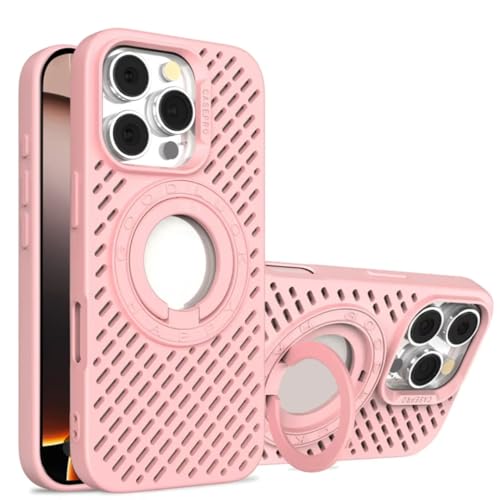 Coque iPhone 13 anti-chaleur rose respirante aimantée pour recharge sans fil