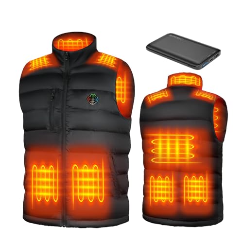 KOVNLO Heated Vest for Men With Battery Pack Included, Smart Controller with Lights-out Design, Electric Heated Jackets