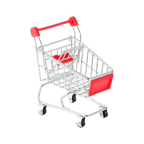 Pequeño de supermercado: Modelo de Mini de Compras, casa de muñecas y Accesorio de exhibición Coleccionable, Ruedas funcionales con Detalles de Canasta realistas, Mejora el Tiempo de j