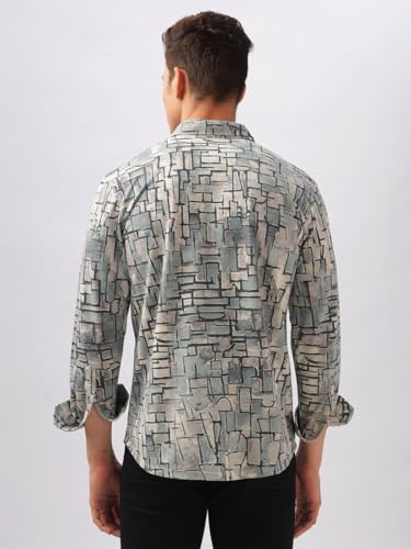 Image of BULLMER Trendy Regular Fit Striped Causal Full Sleeve Shirt for Men.