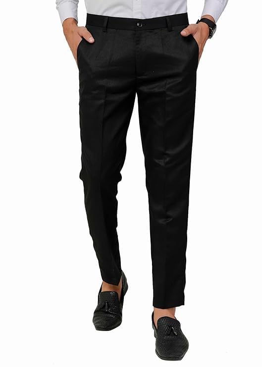 Men's Formal Black Trousers, Classic Fit Business Casual Pants, Regular Wear Office Slacks with Side Pockets-picture-41