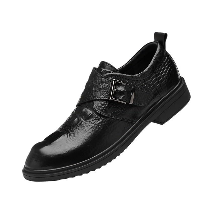 Monk Dress Shoes for Men's Wedding Outdoor Working Spanish Leather Breathable Slip On Party Non Slip Block Heel Anti-Slip Shoe