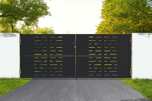 Casanoov Portail acier noir mat 3,5m NALI ARLBERG H.140cm