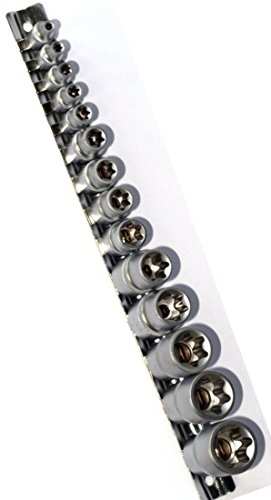 Tooltime Toolzone - Cabezales hembra para destornillador (14 piezas), incluye raíl