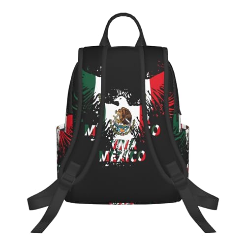 Mexico Eagle Mexican MX National Flags Travel Backpacks Casual Laptop Backpack Sport Rucksack Large Capacity Daypack Multi-Pockets Adjustable Strap Bag for Working Hiking3