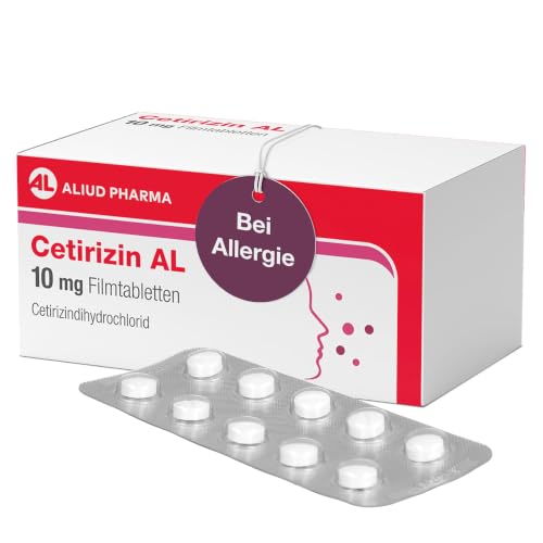 ALIUD PHARMA Cetirizin AL 10 mg, 100 Tabletten: Antiallergikum zur symptomatischen Behandlung bei allergischer Rhinitis