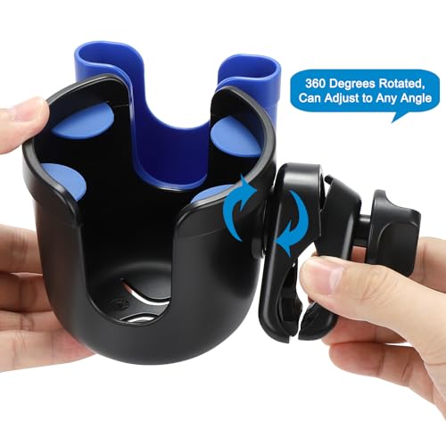 Image of Accmor 2-in-1 Wheelchair Cup Holder, Walker Cup Holder with Phone Holder, Universal Drinks Holder for Stroller, Rollator, Scooter, Walker, Wheelchair Accessory