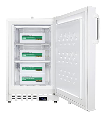 Summit Appliance ADA305AF 20 inch Wide Built-In Vaccine All-Freezer, ADA Compliant, Built-in Capable, Factory-Installed Lock, Adjustable Digital Thermostat, 3 inch Thick Door, Manual Defrost, White on Fridge.com