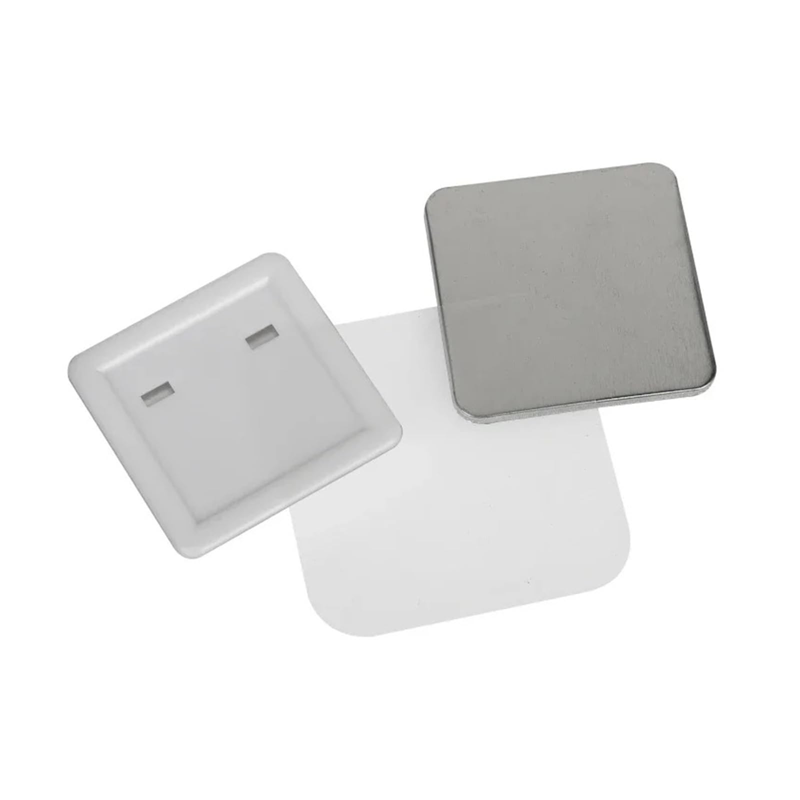 Kwadratowy, pusty przypinka DIY, materiał na przypinkę, 50x50 mm, magnesy lodówkę, części do produkcji przypinek, materiały prasy dziurkującej Na imprezy, wydarzenia sportowe(100PCS 50x50cm)