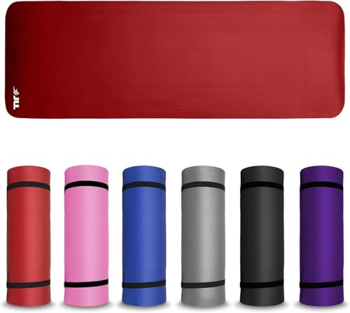 JLL Yoga Mat Extra Thick 6mm/10mm/15mm Non-Slip Pilates Workout Exercise Mat Available in Black/Blue/Purple/Pink/Grey/Red, Ideal Camping Mat