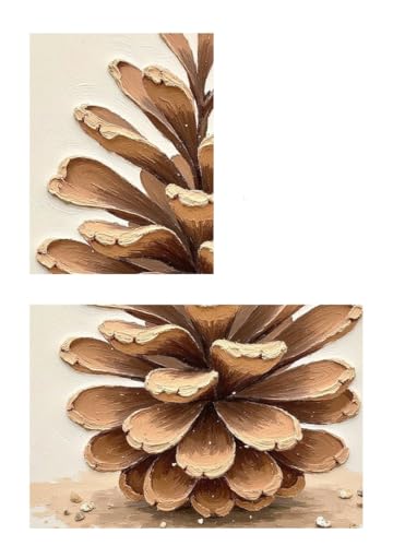 Texture 3D tableau pomme de pin moderne toile abstraite décoration murale maison - 2