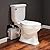 800W Macerating Toilet with Pump, Two-Piece Upflush Toilet For Basement, Powerful & Quiet Macerating Pump System With 4 Water Inlet, 23Ft Vertically, Elongated Bowl