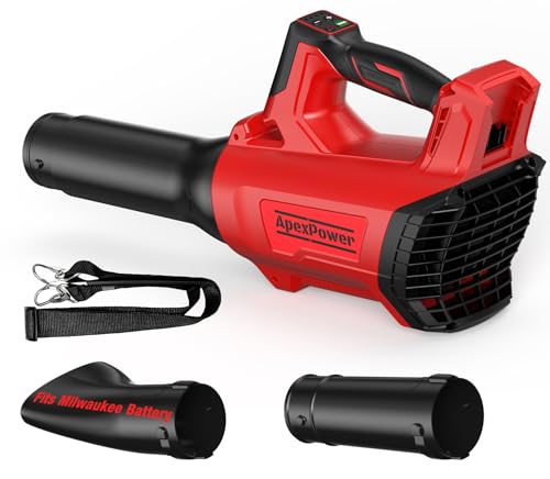 Image of Cordless Leaf Blower for Milwaukee M18 Battery, 650CFM/160MPH 26000RPM Brushless Leaf Blower Cordless w/Turbo & 4 Speed Modes, Lock-On Switch, Electric Leaf Blowers for Lawn Care, Blowing Wet Leaves