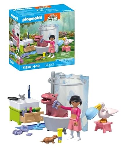 PLAYMOBIL | Animals & Friends | Diversión acuática con Animales | Juguete para Mayores de 4 años | Regalo Ideal para niños | Fomenta la Creatividad | Cuidado y baño de Animales con Accesorios | 71950 | Ya disponible en tu tienda friki favorita! En mundofriki.es!