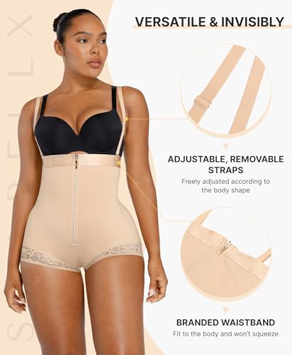 Image of SHAPELLX Shapewear Tummy Control Butt Lifter Panties Body Shaper for Women High Waist Trainer Open Bust Bodysuit