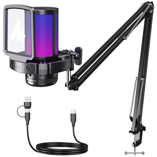 Maono RGB Condenser Gaming Mic with Noise Cancellation, USB Podcast Microphone with Adjustable RGB Lights, 1-Click Mute, Mic Gain, 0-Lantency Monitoring for YouTube Video Recording, PC (DM20S/DGM20S) Maono RGB Condenser Gaming Mic with Noise Cancellation, USB Podcast Microphone with Adjustable RGB Lights, 1-Click Mute, Mic Gain, 0-Lantency Monitoring for YouTube Video Recording, PC (DM20S/DGM20S)