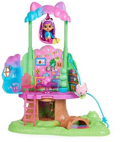 LA CASA DE MUÑECAS DE GABBY - CASA DEL ARBOL - Casa del Arbol de Hadigata de La Casa de Muñecas de Gabby con 2 figuras, 5 accesorios, 1 caja sorpresa y 3 muebles -6061583- Juguetes Niños 3 años +