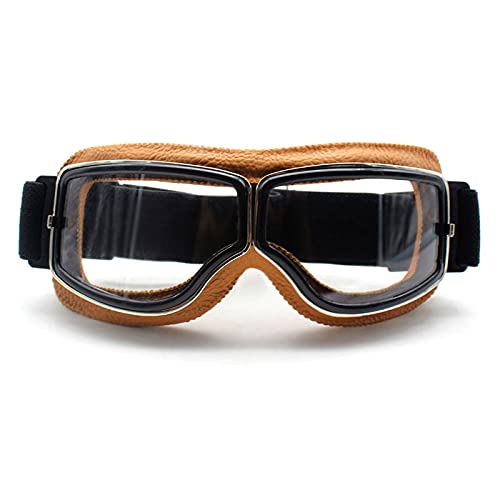 Occhiali da moto retrò occhiali vintage moto occhiali da moto Pelle sportiva all'aperto per occhiali da aviatore harley