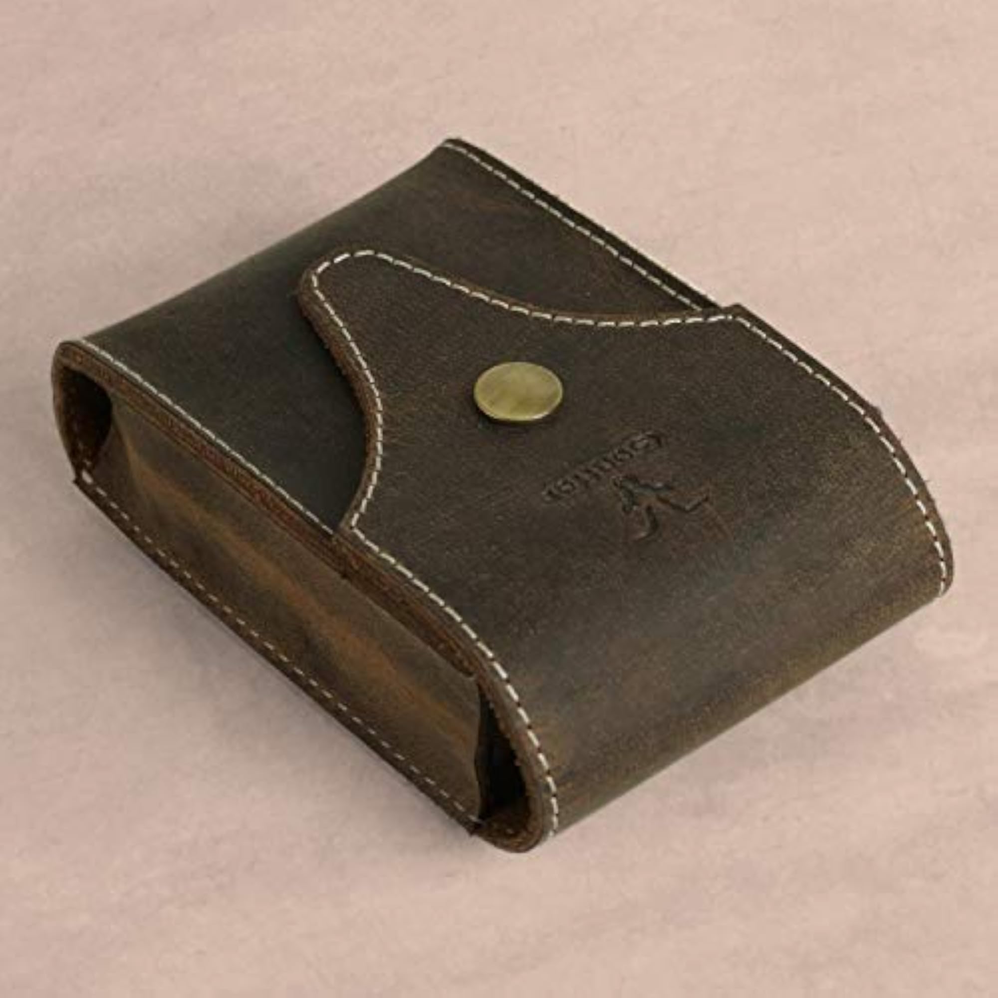 Men's Dark Brown Leather Cigarette & Lighter Cover
