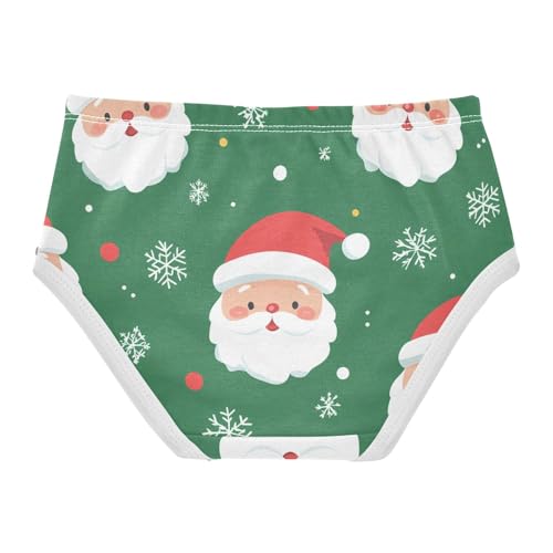 Cotton Toddler Underwear Custom Cute Santa Claus Christmas Green Cute Panties Girl Bright Kids Undies Briefs 2t2