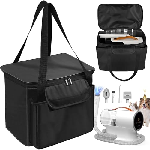 NUENSS-ROR Carrying Bag for Dog Grooming Vacuum, Large Storage Bags for Pet Hair Vacuum Kit, Bag for Storage Dog Grooming Vacuum and Accessories Compatible with AIRROBO, Oneisall, Dog Grooming Vacuum