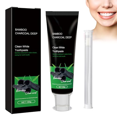 Rostblant Bamboo Charcoal Deep Toothpaste,Se suministra con cepillo de dientes, Bamboo Charcoal Toothpaste, Deep Cleansing Toothpaste, Bamboo Charcoal Deep Toothpaste