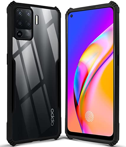 Image of Jkobi Hard PC Crystal Bumper Shockproof Back Cover Case for Oppo Reno5 Lite | Reno 5 Lite with Camera Protection (Matte Black)