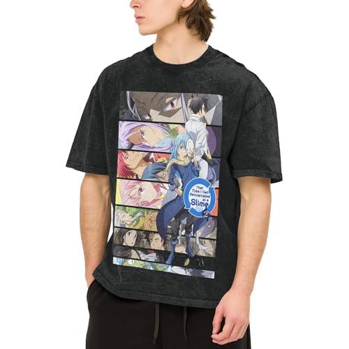 That Time I Got Reincarnated As A Slime Men's Vintage Crewneck T-Shirt Soft Breathable Shirts Short Sleeve Casual Tees