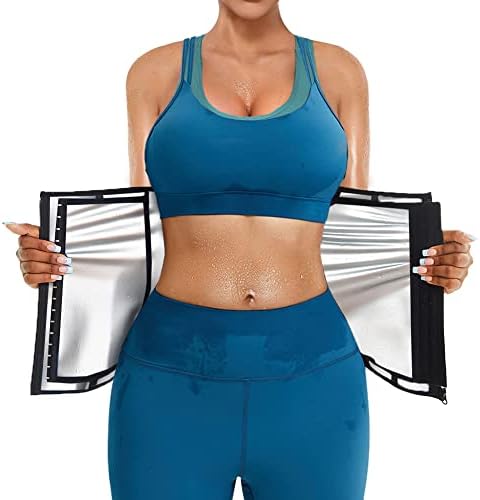 baxobaso Women Waist Trainer Trimmer Corset Tummy Wrap Workout Belt Sweat Belly Band Sports Girdle Sauna Suit