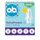 o.b. ExtraProtect 5-in-1 Schutz Tampons (1 x 36 Stk) Mit Extra Schutzflügeln Für Weltbesten Zuverlässigen Auslaufschutz Und Komfort