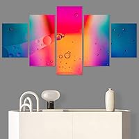 SIGNWIN 5 Panel Canvas Wall Art Abstract Brushstroke Closeup Digital Art Modern Artwork for Home Decorations Ready to Hang - 60