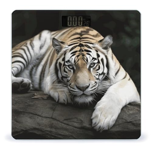 Báscula digital de baño Tiger Lie On Rock para peso corporal