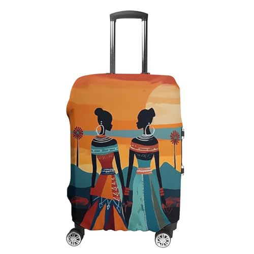 Retro African Black Woman Travel Suitcase Protector Luggage Cover Protective Washable Anti-scratch Baggage Cover