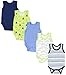 TupTam Body per Bambino Senza Maniche Pacco da 5 pz, Barca a vela / strisce / verde / blu, 92