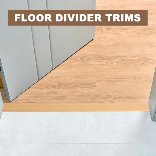 Tira de transición en T de aluminio dorado para unión de suelos laminados y azulejos 7
