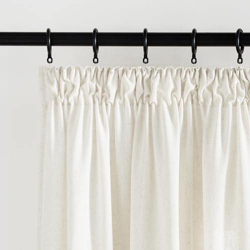 KGORGE Cortinas Dormitorio Matrimonio Cortinas Translucidas Visillos Salon Cortinas de Lino Cortinas de Casa para Riel Visillos para Ventanas, 2 Piezas, 140x240cm, Blanco Marfil