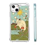 hendicow Case for iPhone 13 Mini with Tarot Card Design,Aesthetic Cute Rat Pattern,Trendy Soft TPU Bumper Phone Cover,5.4'(Rat,13Mini)