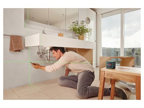 Bosch Home and Garden Laser lignes Quigo Green de Bosch avec trépied (laser vert pour une meilleure visibilité, boîtier en plastique recyclé, dans boîte carton e-commerce)