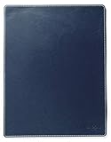 [Dom Teporna Italy] マウスパッド 大型 30cm 本革 イタリアンレザー 職人仕上げ 光学式&レーザー&ブルーLEDマウス a4 大判 オフィス デスク 全対応 ネイビー